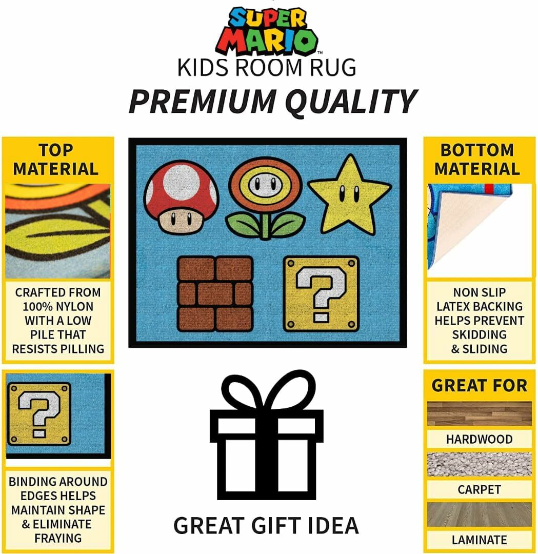 美國兒童房地毯 - Super Mario