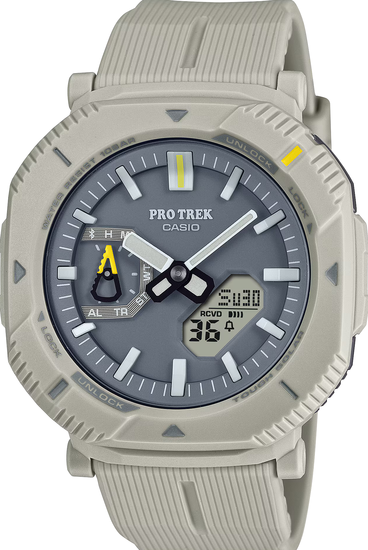 萬年鐘錶 -  CASIO 卡西歐 PROTREK  登山錶  PRJ-B001 系列 太陽能藍芽可轉動錶框登山電子錶  PRJ-B001-7  錶徑 : 46mm