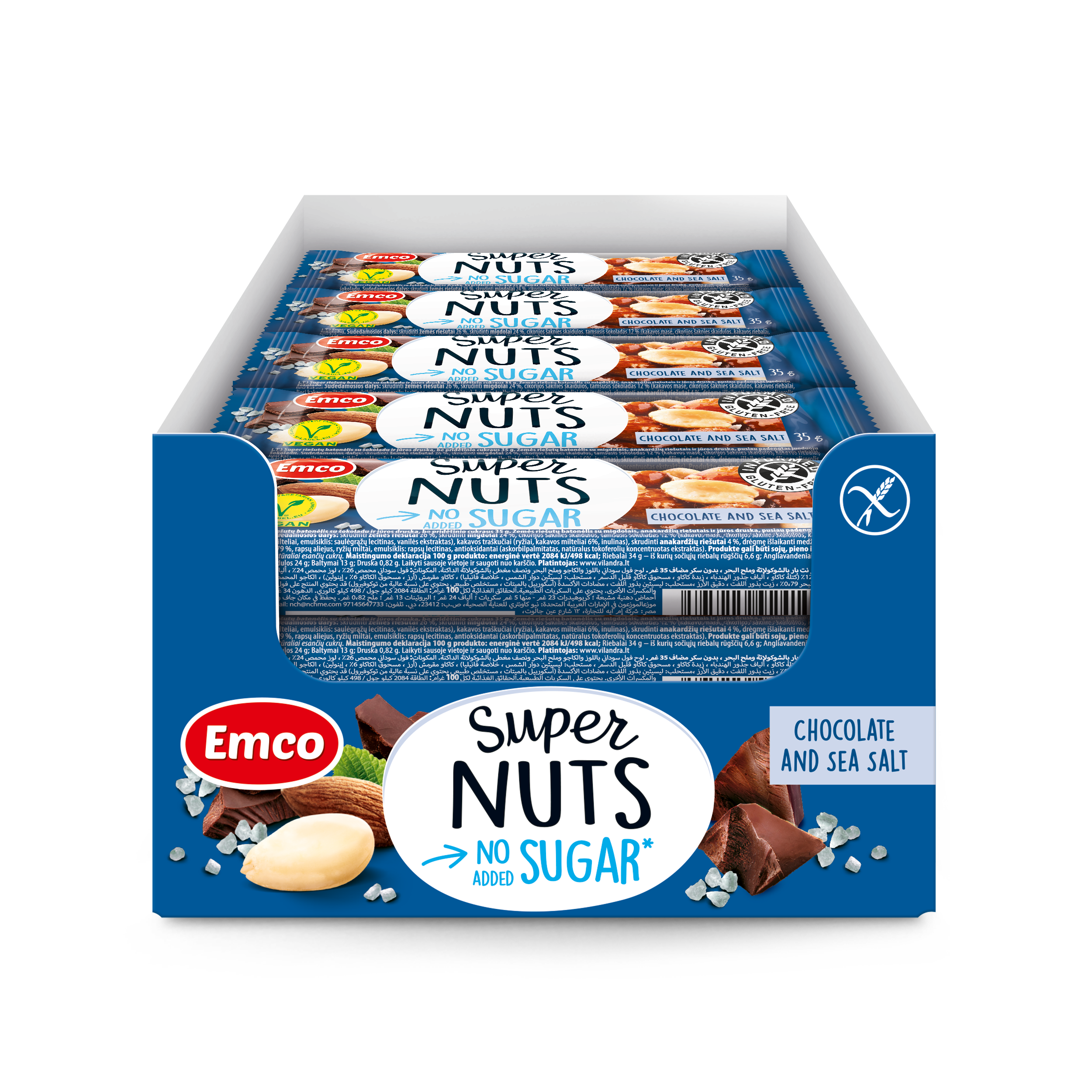 【原箱優惠 x 20條】  Emco 無添加糖果仁條 - 海鹽朱古力 (20 x 35g) (57505)