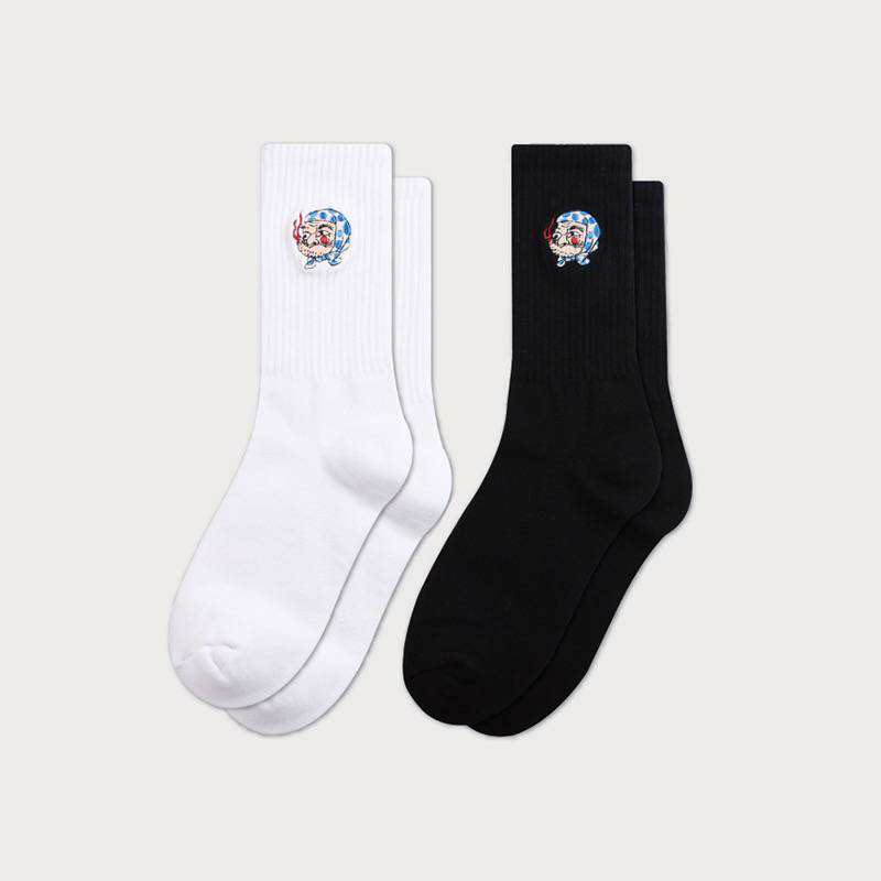 【SCSXU8】日系火男刺繡毛巾襪