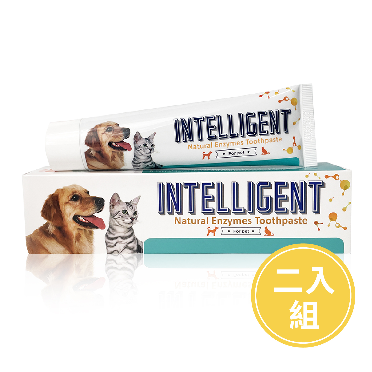 INTELLIGENT 因特力淨寵物酵素牙膏80g【兩入組】