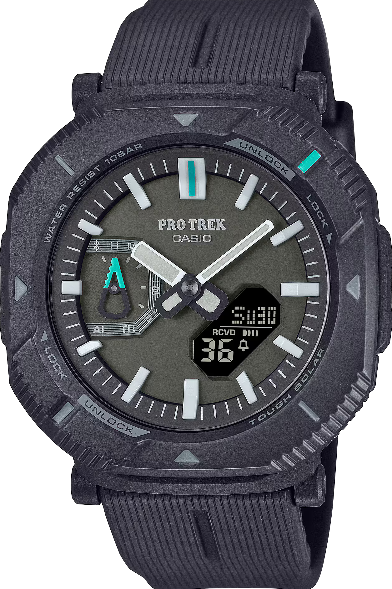 萬年鐘錶 -  CASIO 卡西歐 PROTREK  登山錶  PRJ-B001 系列 太陽能藍芽可轉動錶框登山電子錶  PRJ-B001-1  錶徑 : 46mm