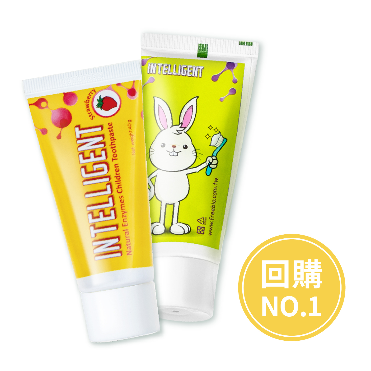 INTELLIGENT【回購NO.1】兒童酵素牙膏40g六入組（葡萄＋草莓）