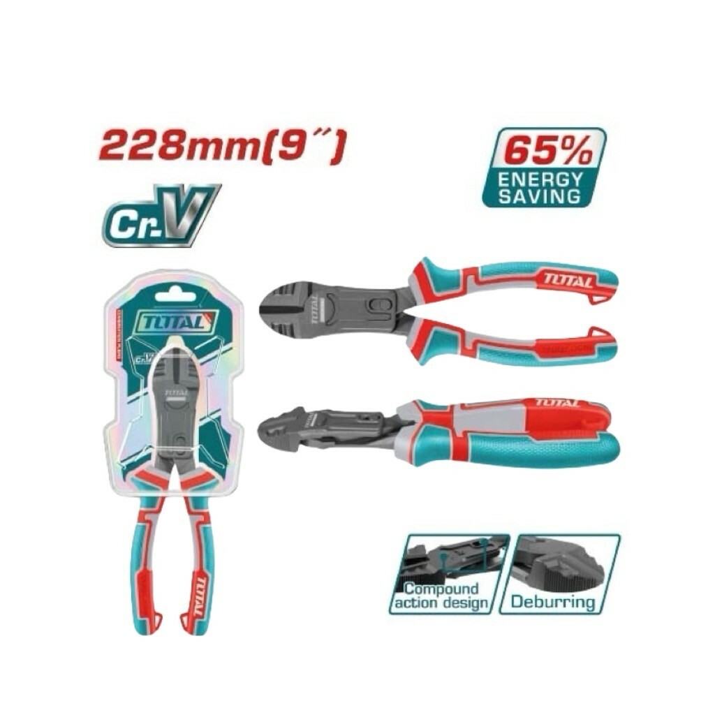 TOTAL 超級省力斜口鉗 9吋 (THTC530906) 省力65%