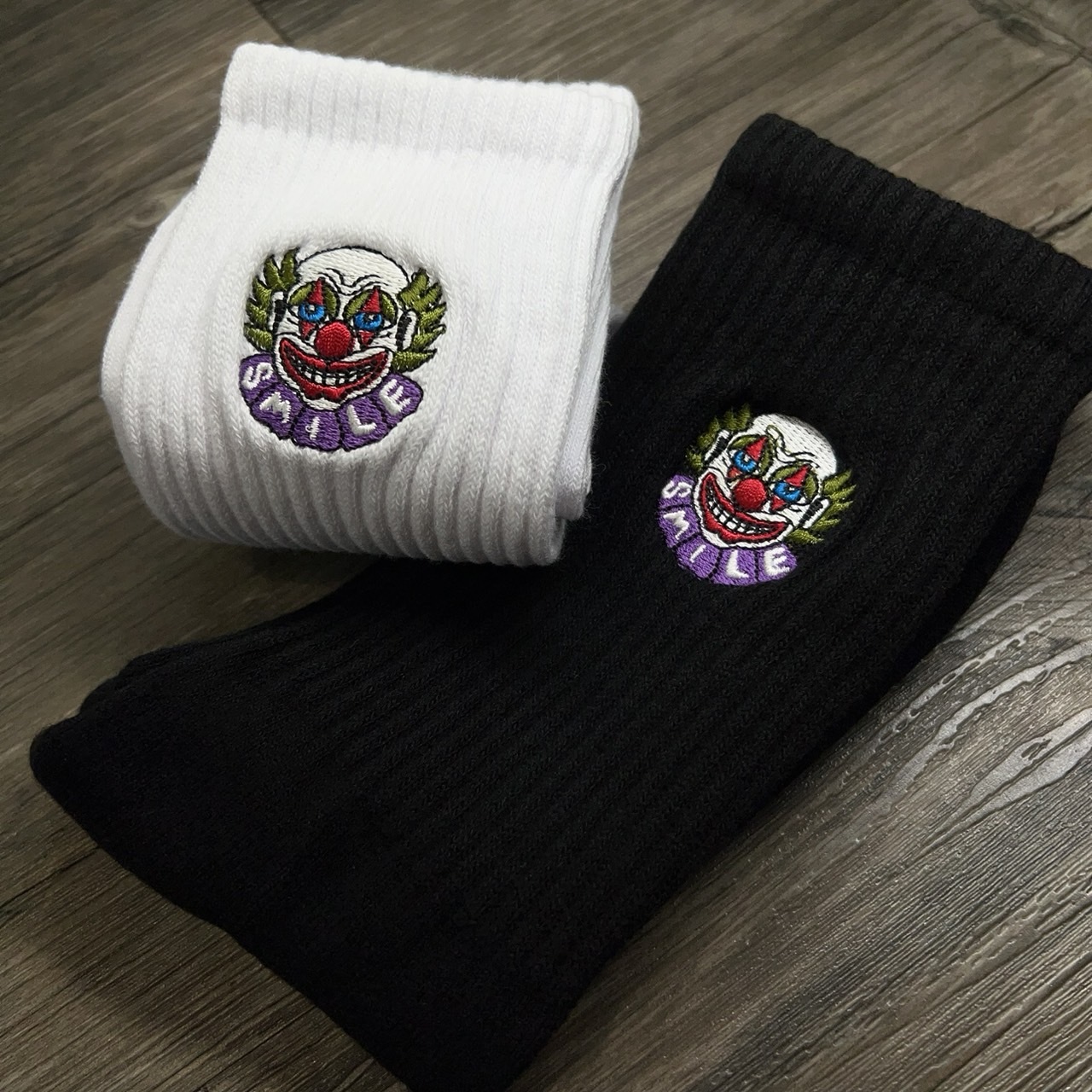 【SCSXU7】JOKER小丑刺繡毛巾襪