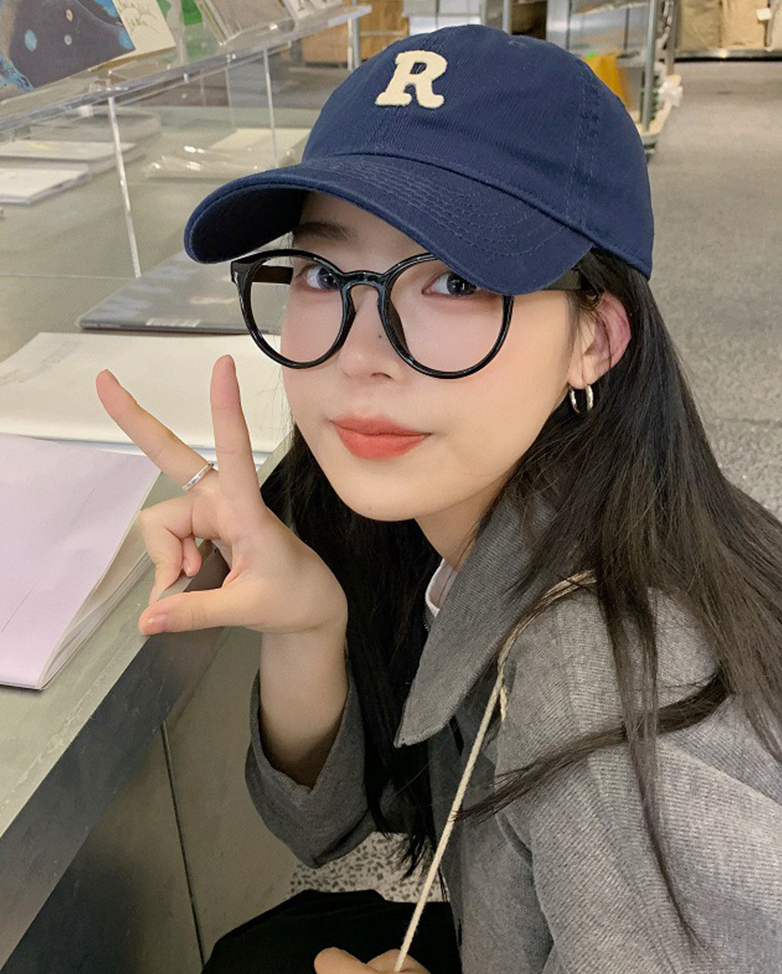 韓國街頭  小R刺繡 復古老帽