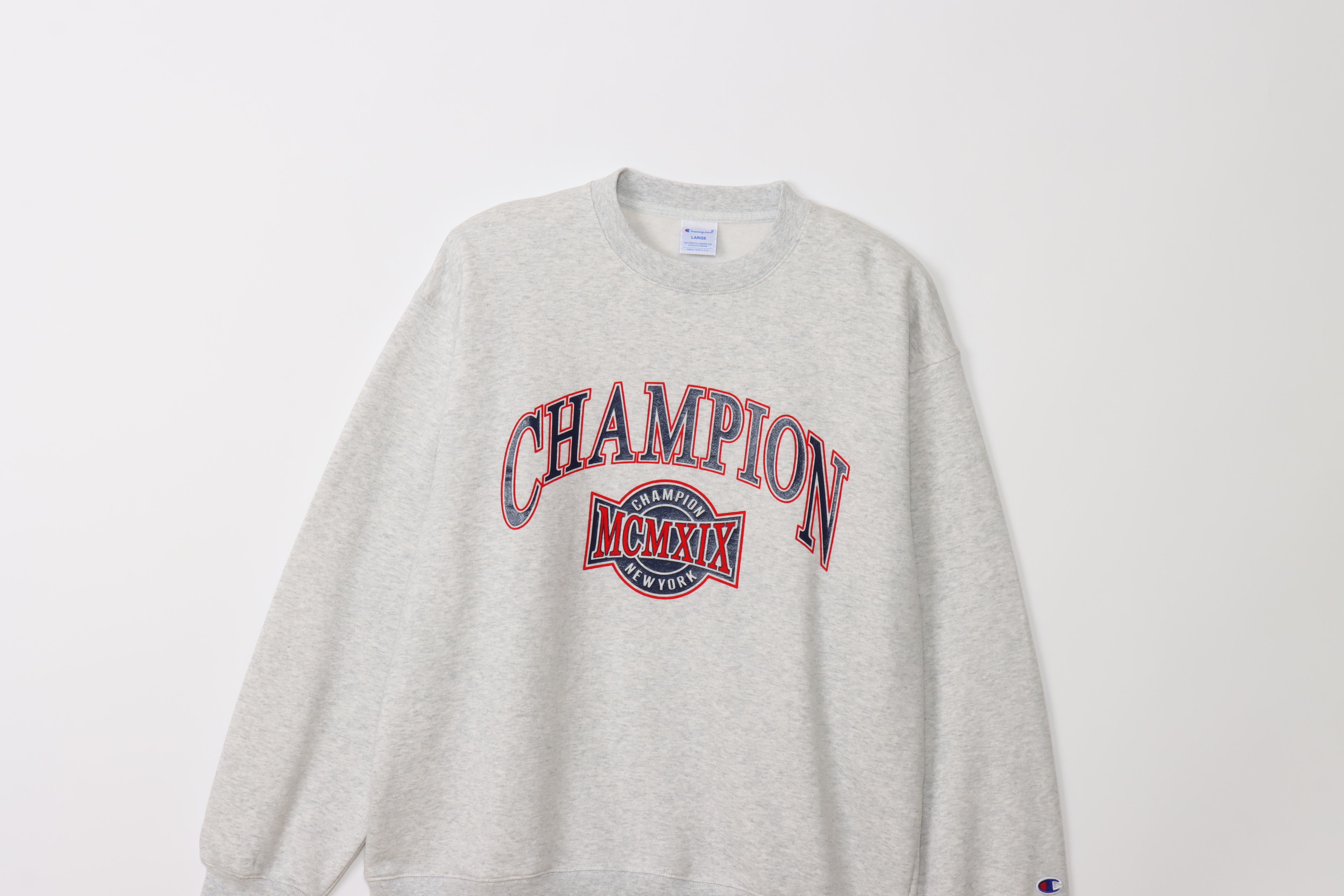 ACTION STYLE系列 男款 運動街頭印花圓領衛衣(灰)