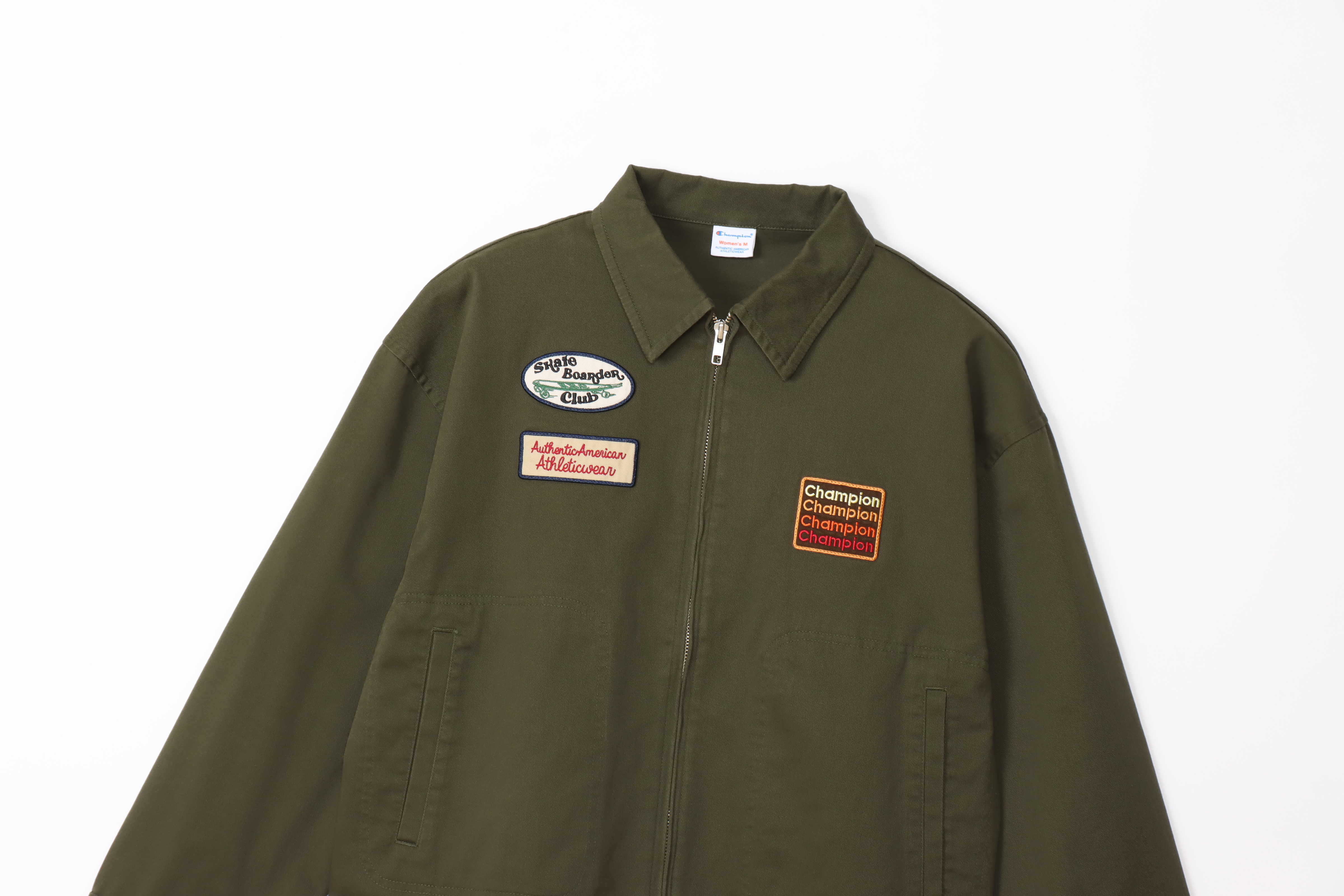 女款 -CASUAL復古布章布勞森夾克-軍綠（CW-A601-655）