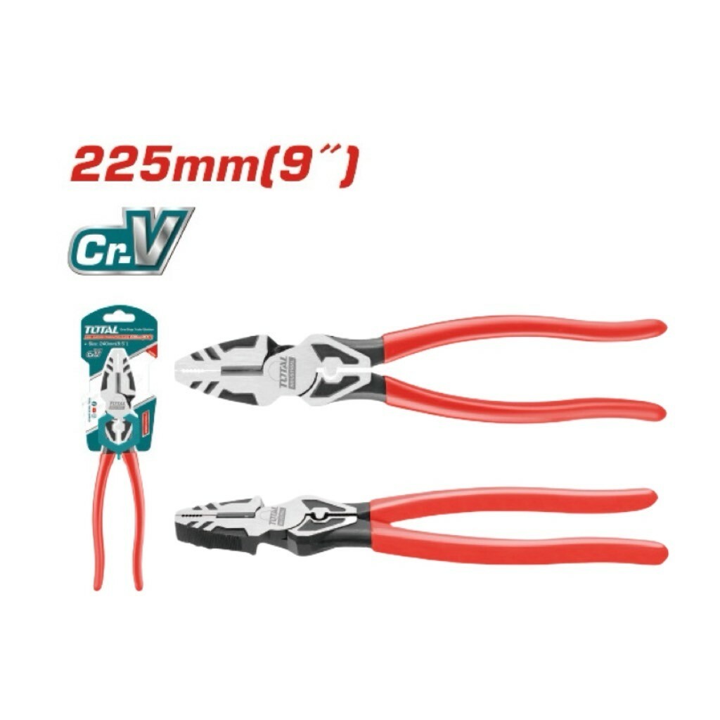 TOTAL 9吋省力鋼絲鉗 附壓接 台灣版225mm (THT210956S)