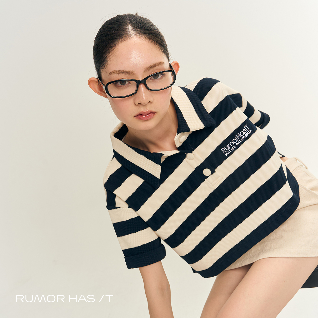 Navy Striped Polo Shirt