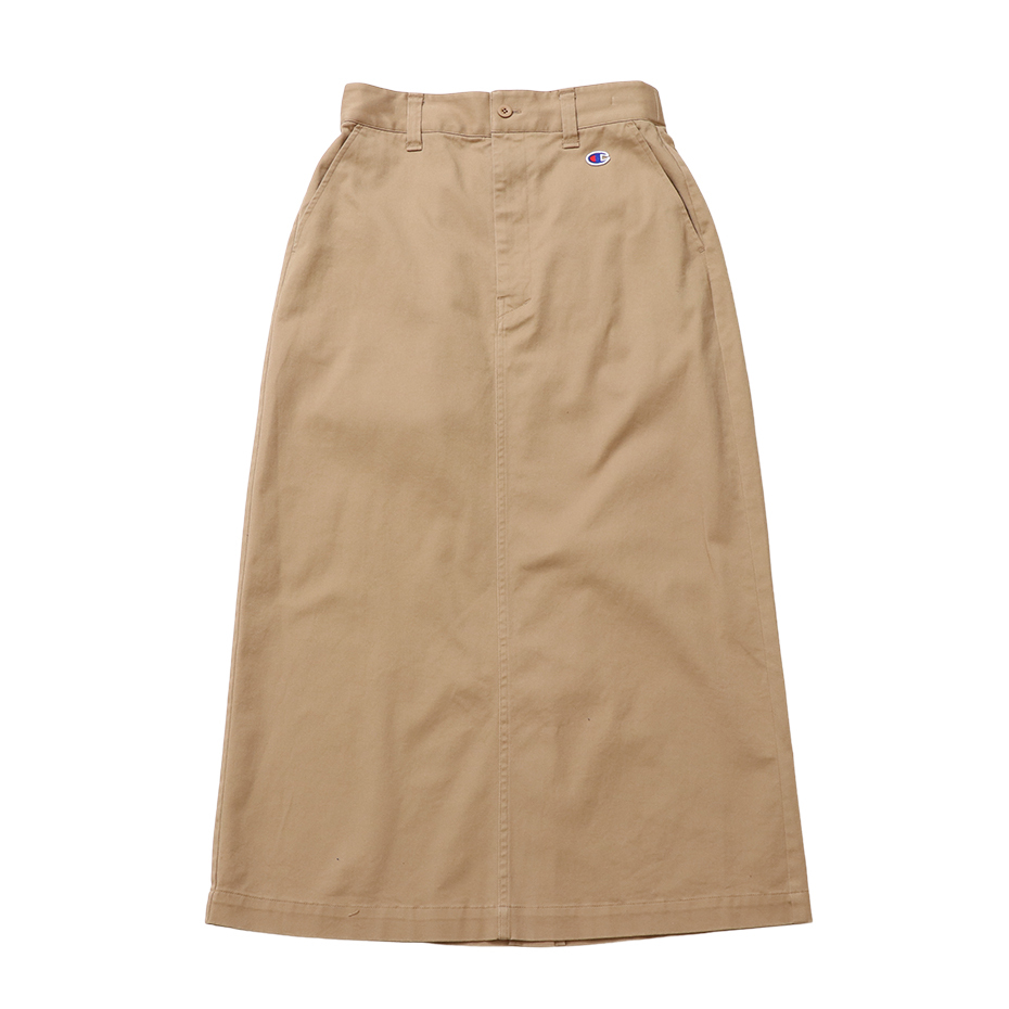 女款 -CASUAL A字棉質水洗工裝長裙-卡其（CW-A207-780）