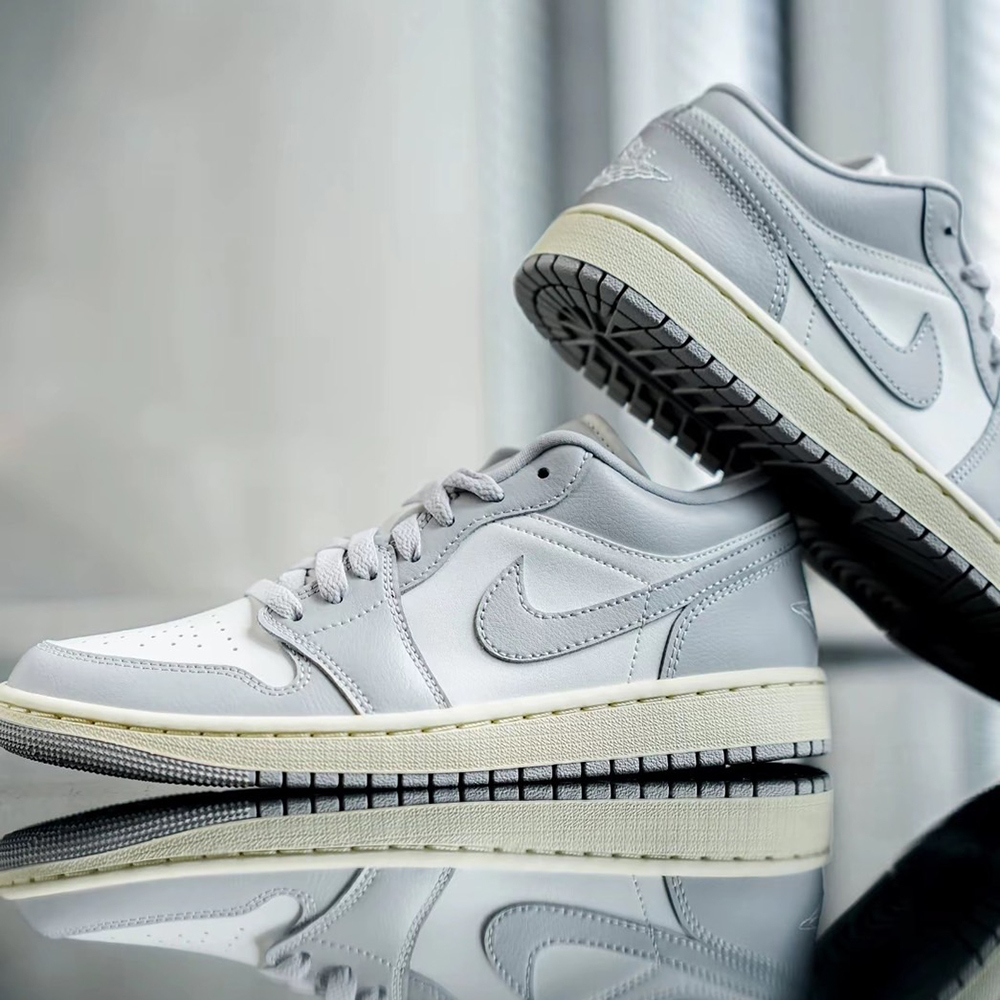AIR JORDAN 1 LOW "LIGHT GREY/SAIL" 灰白 做舊 奶油中底 海鹽灰 女鞋 有男生尺寸 復古休閒鞋 DC0774-103