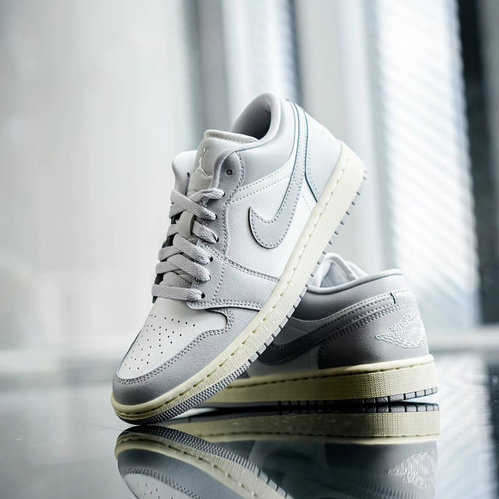 AIR JORDAN 1 LOW "LIGHT GREY/SAIL" 灰白 做舊 奶油中底 海鹽灰 女鞋 有男生尺寸 復古休閒鞋 DC0774-103