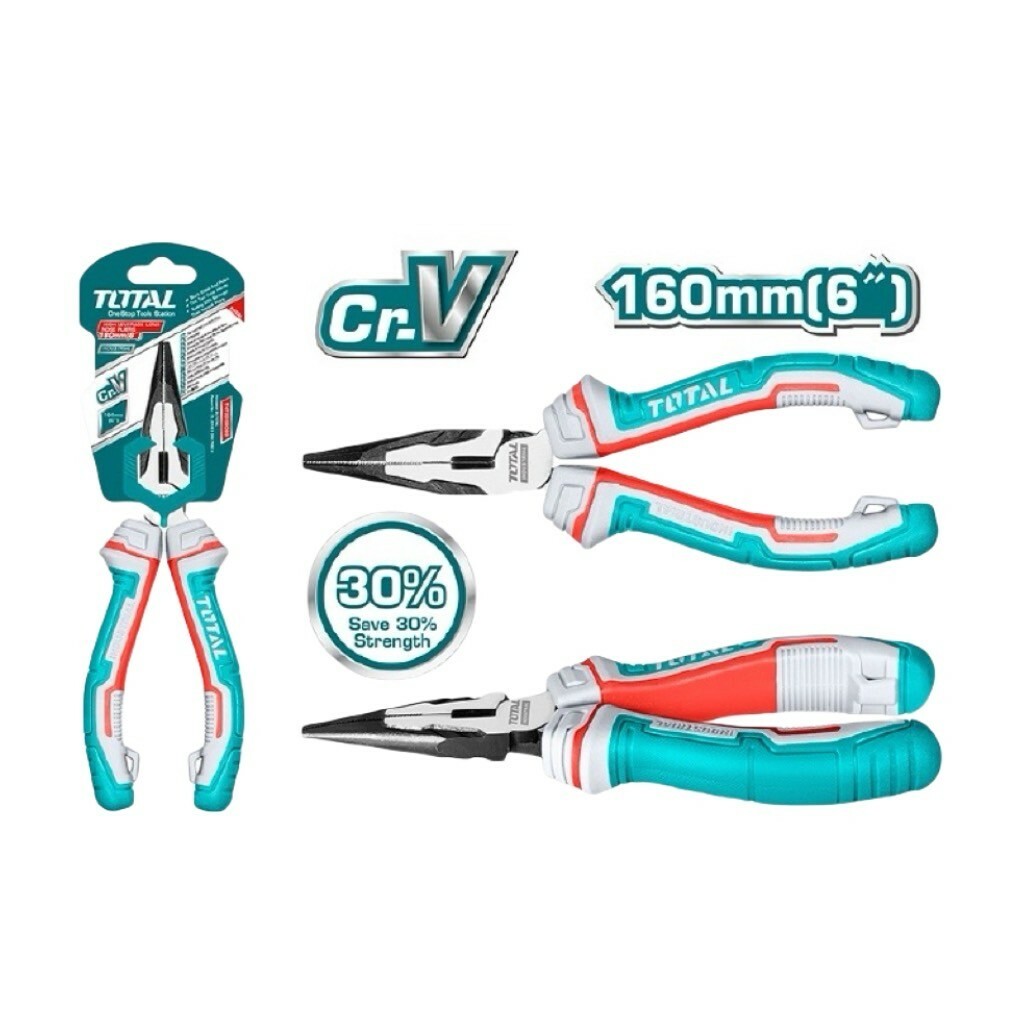 TOTAL 6吋雙色省力尖嘴鉗 (THT220606S)