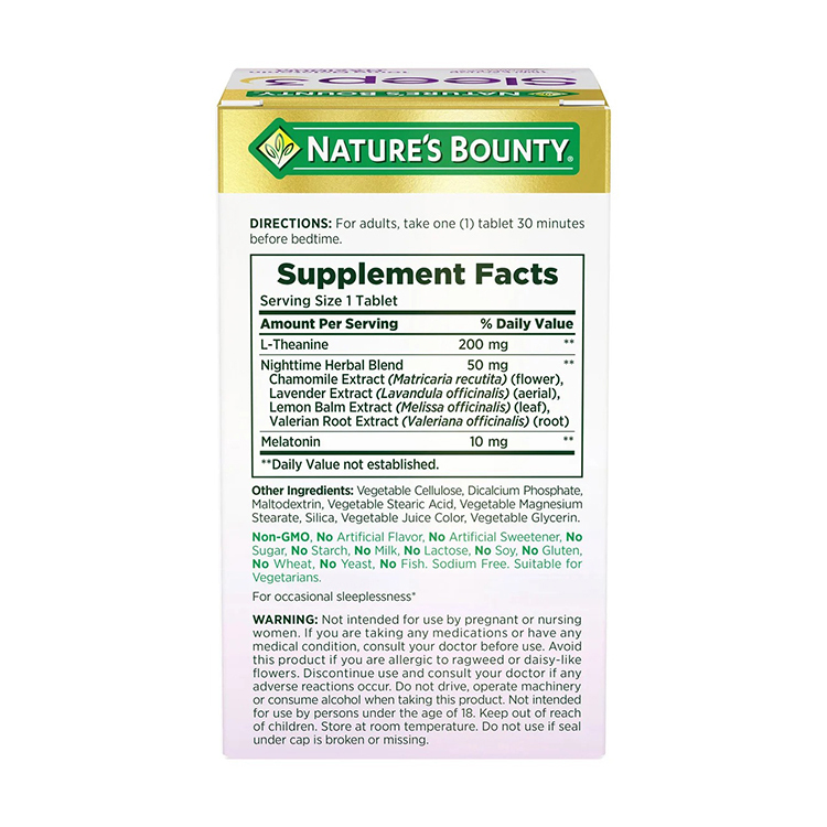 Nature's Bounty Sleep3 10mg. Melatonin, 120 Tablets