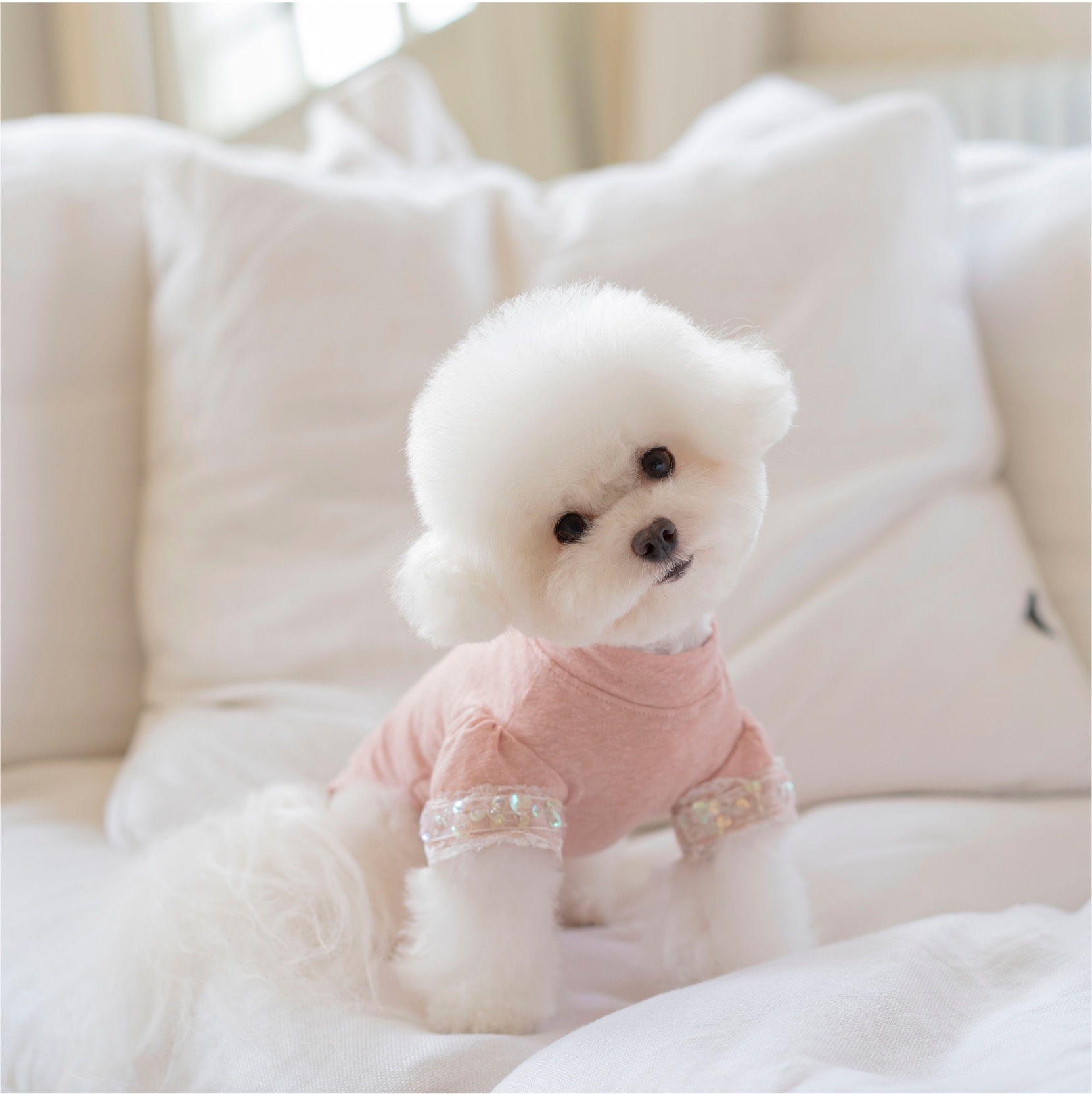 OPAAAP 秋日亞麻串珠T-Shirt （腮紅粉）