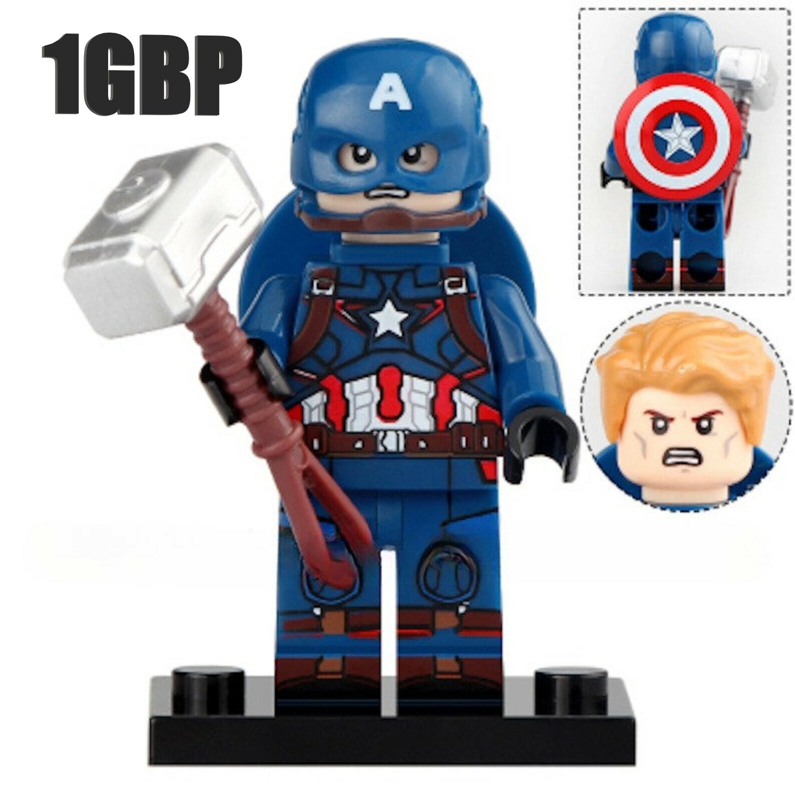 1GBP Special Offer: Captain America Avengers Marvel Custom Super Heroes Minifigs TV1003