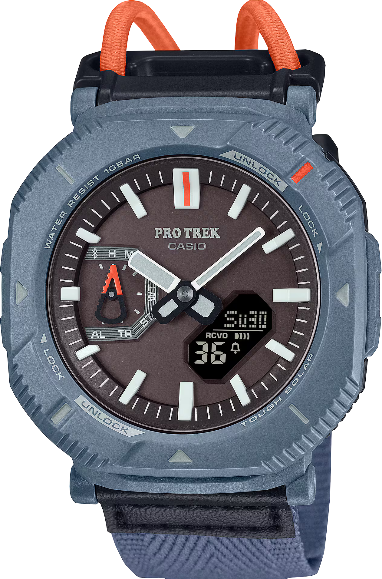 萬年鐘錶 -  CASIO 卡西歐 PROTREK  登山錶  PRJ-B001 系列 太陽能藍芽可轉動錶框登山電子錶  PRJ-B001b-2 錶徑 : 46mm