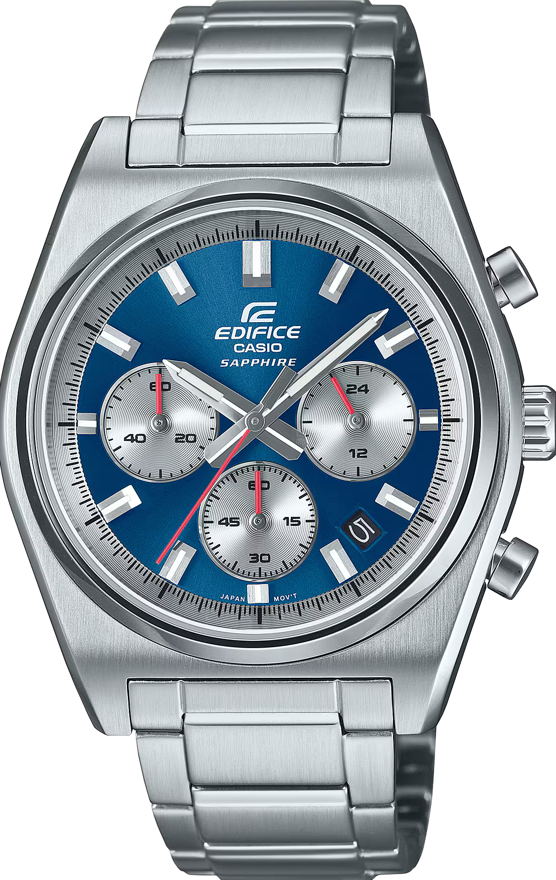 萬年鐘錶 - CASIO 卡西歐 EDIFICE 系列  從賽道到商務非凡體驗藍寶石水晶鏡面三眼計時男錶 EFB-730D-2AV 錶徑 : 40MM