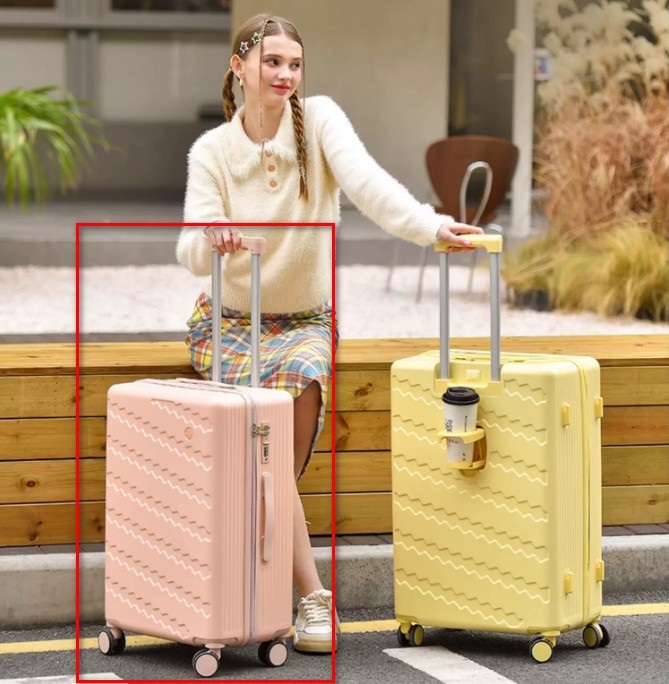 (Yilu Qian) 24 inches, luggage tie rod boxes universal wheel password travel leather box (pink) [oblique dark flower model]