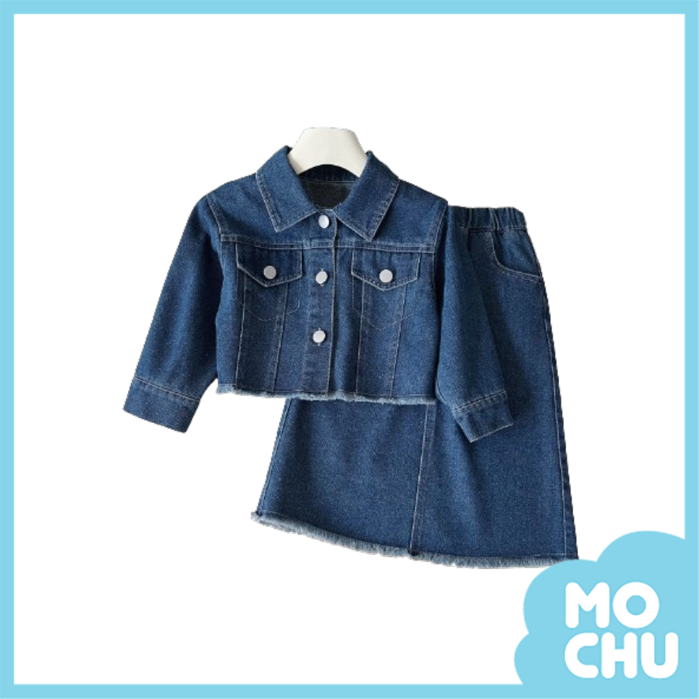 不修邊牛仔長裙套裝