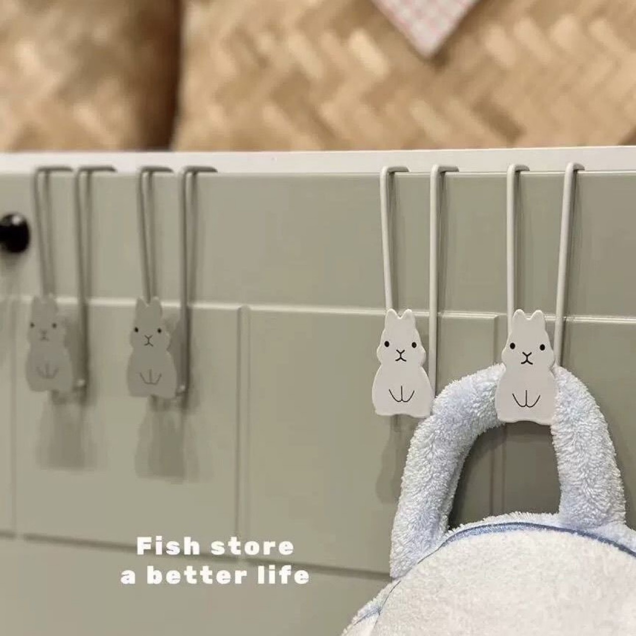 【任選兩個$50】《4696》兔子小熊門櫃掛勾