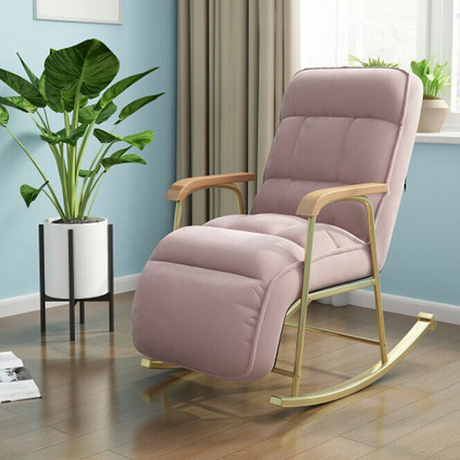 New simple leisure chair multi-adjustable comfortable cushion chair (pink)