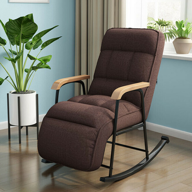 New simple leisure chair multi-adjustable comfortable cushion chair (brown)