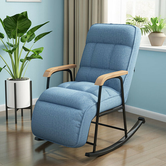 New simple leisure chair multi-adjustable comfortable cushion chair (blue)