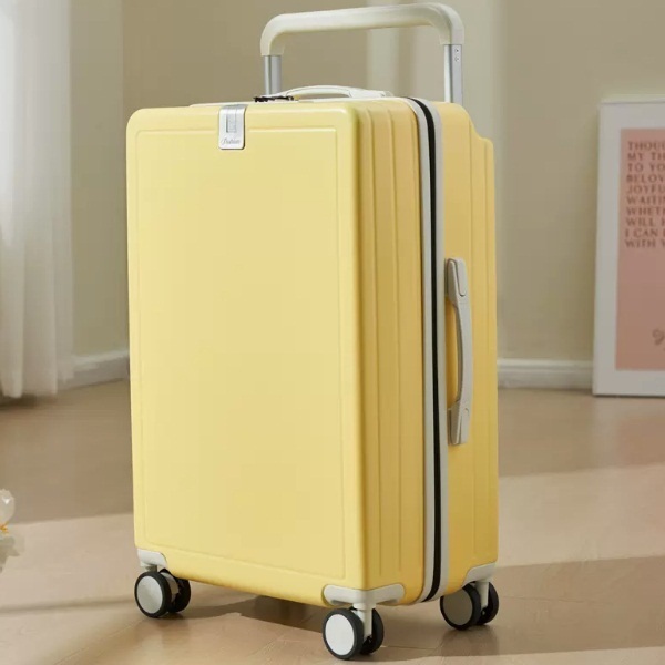 [Width stretching pole] 24 inches, luggage multi-function (quiet) universal wheel password box-lemon yellow