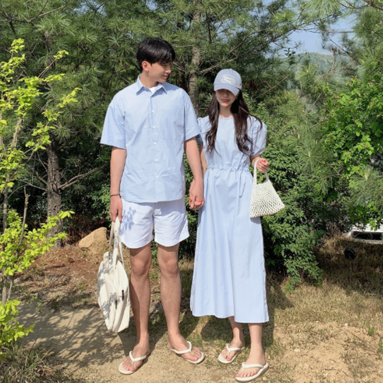 短袖襯衫/公主袖收腰長洋 (四色)