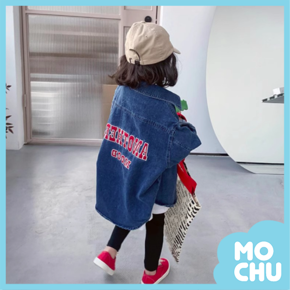 紅字寬版長袖牛仔外套