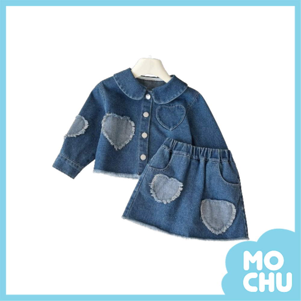 雙愛心鬚邊牛仔套裝