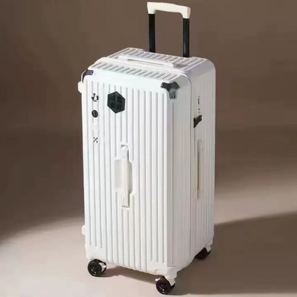 Large-capacity-24-inch-luggage boxes durable tie box password box (ivory white) [zipper model]