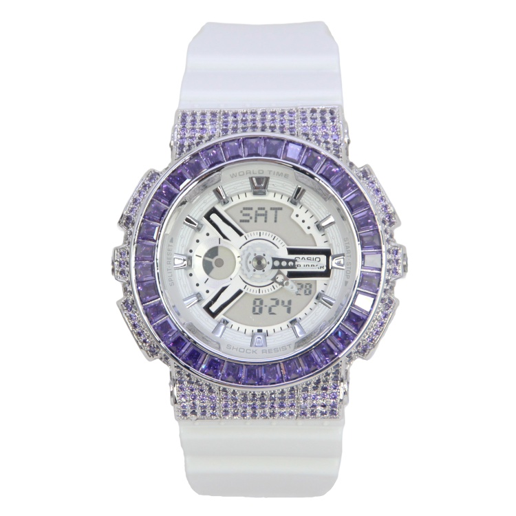 銀色 改裝手錶 BA-110X-7A3 - 紫圈經典