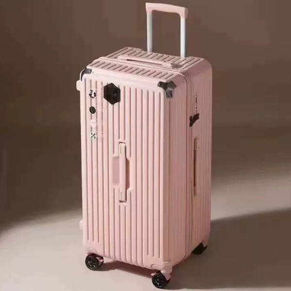 Large-capacity-26-inch-luggage boxes Real durable trolley box password box (pink) [zipper model]