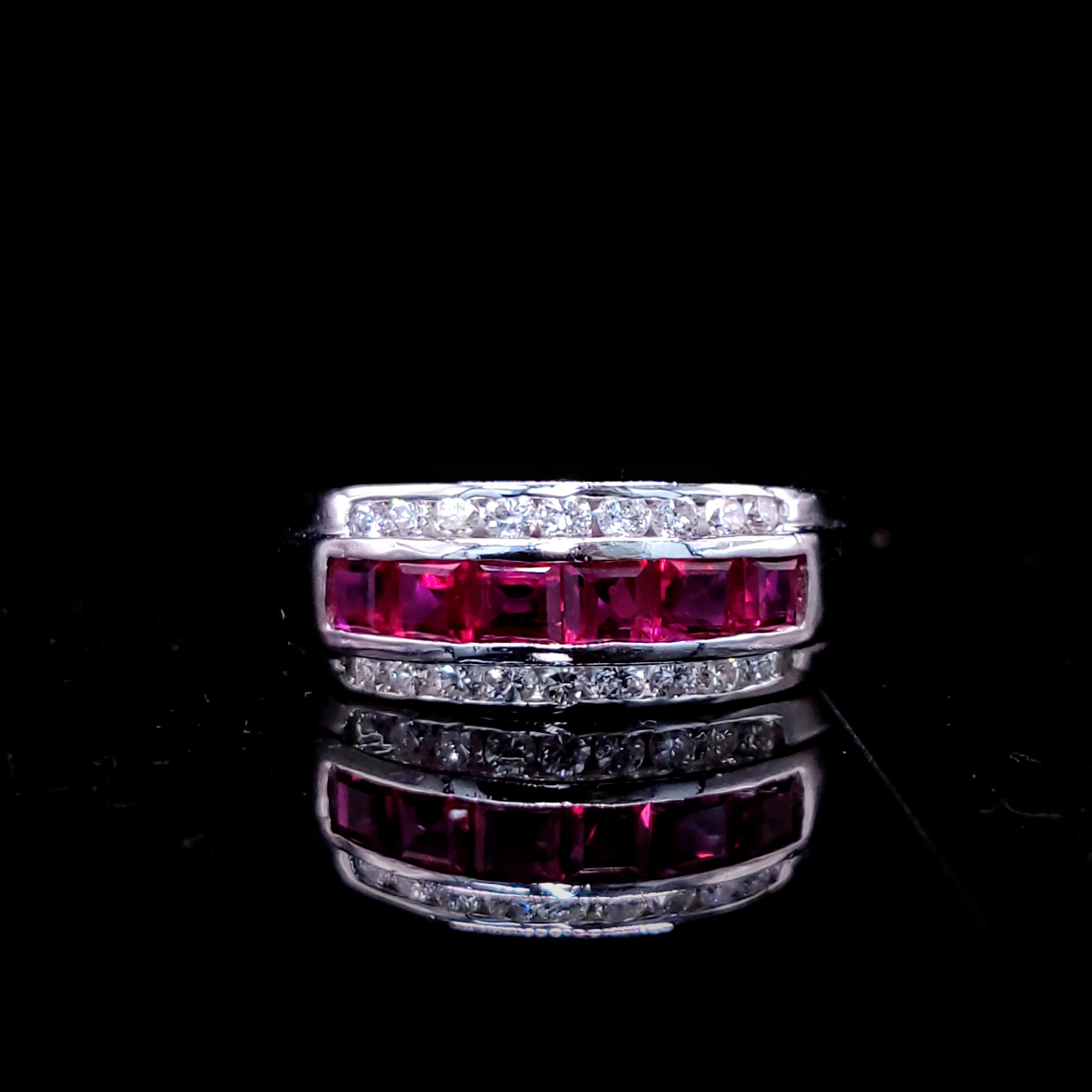 18K White Gold 0.68ct Ruby and Diamond Ring