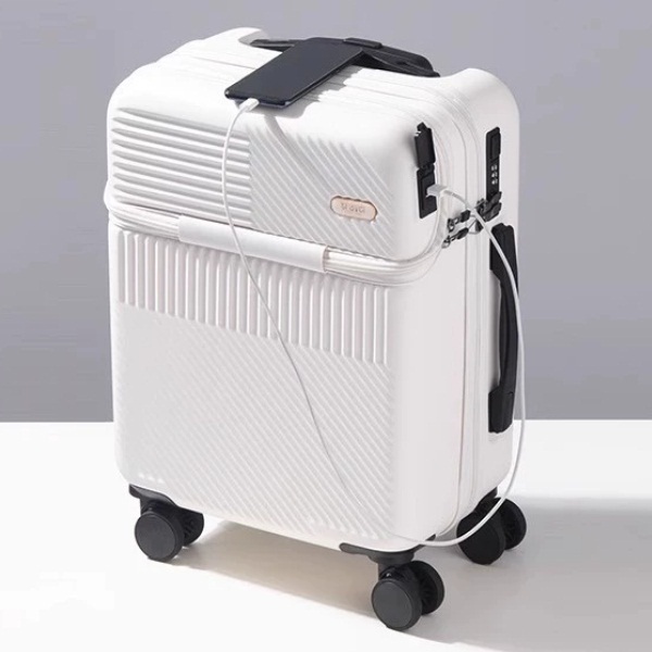 [Preface] 22-inch luggage multifunctional tie box password box-milk white