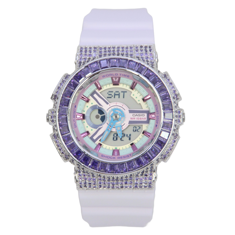 銀色 改裝手錶 BA-110XPM-6A - 紫圈經典