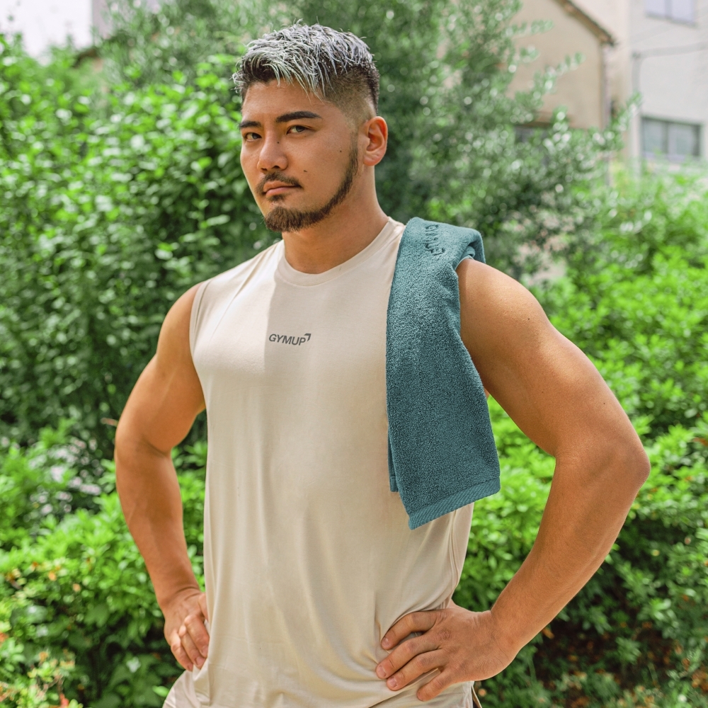 GYMUP 100% 純綿運動毛巾 - 深湖水藍