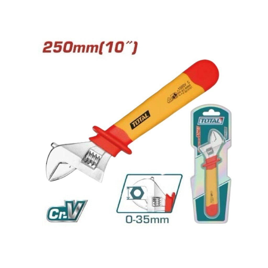 TOTAL 絕緣活動板手 10吋 (THIADW101)