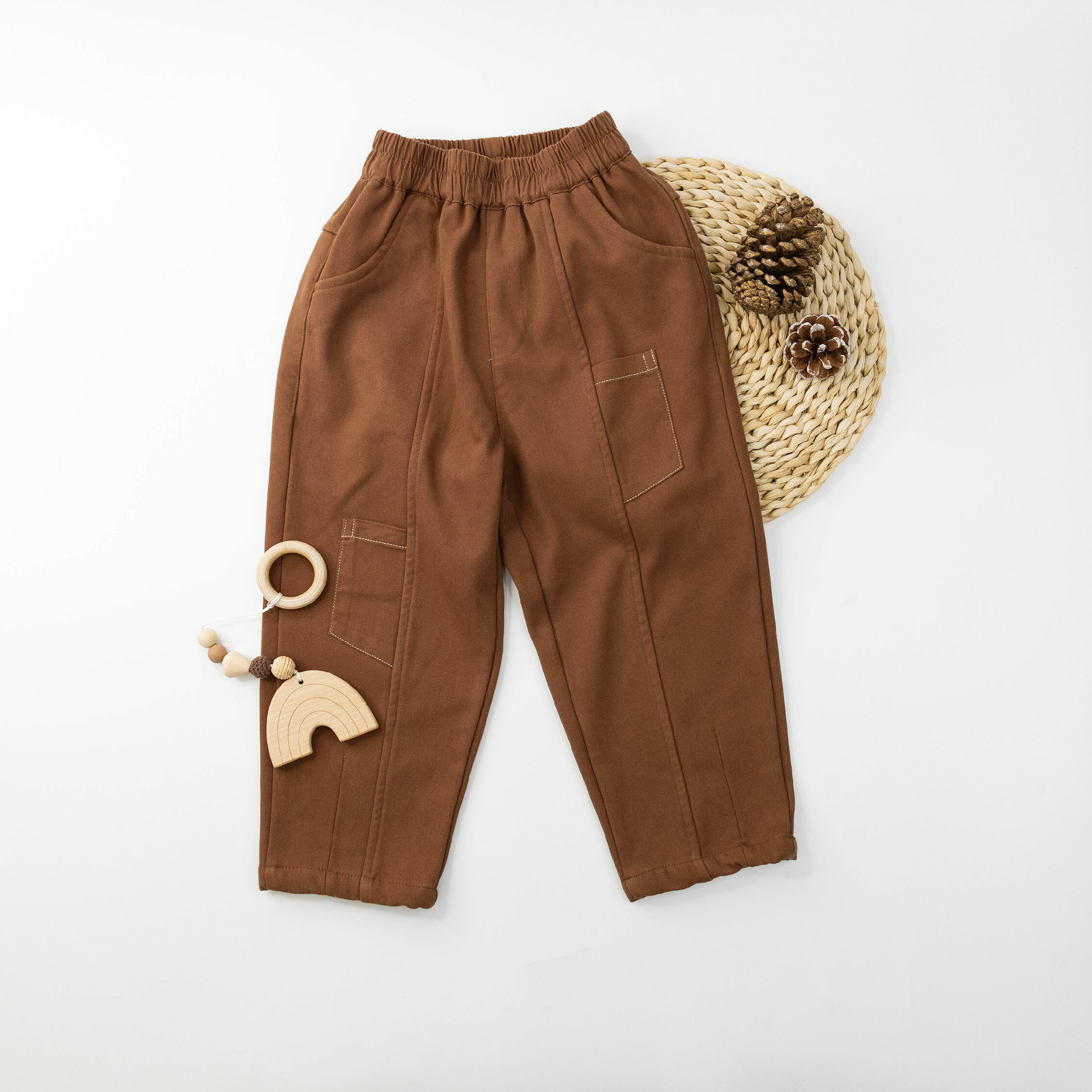 【H35693】時尚小口袋內刷毛休閒褲＊二色