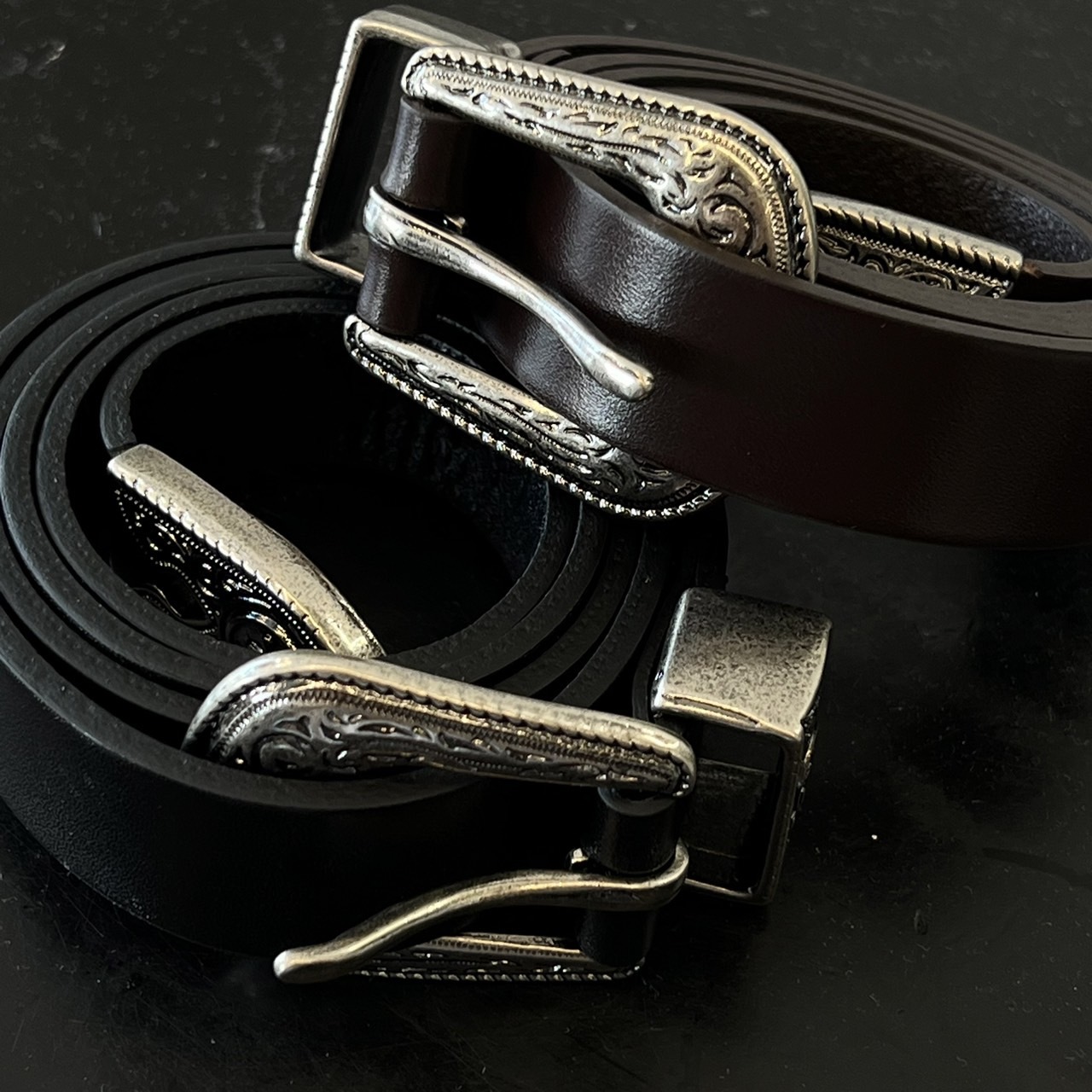 25 Western Bull Leather Belt