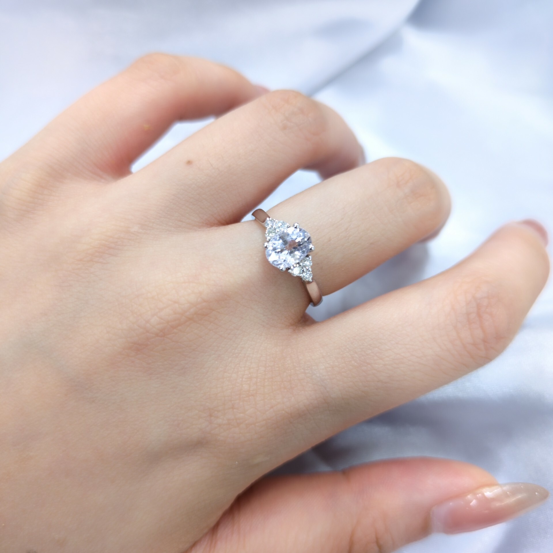 18K White Gold 1.42ct Pink Sapphire and Diamond Ring