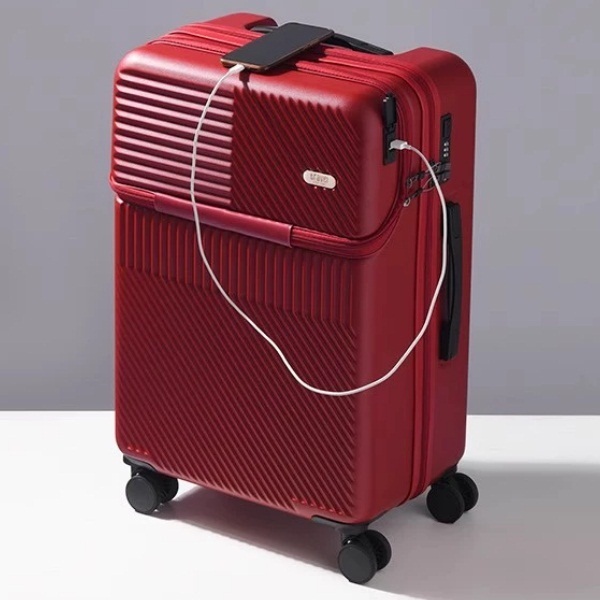 [Preface] 24-inch luggage multifunctional tie box password box-wine red
