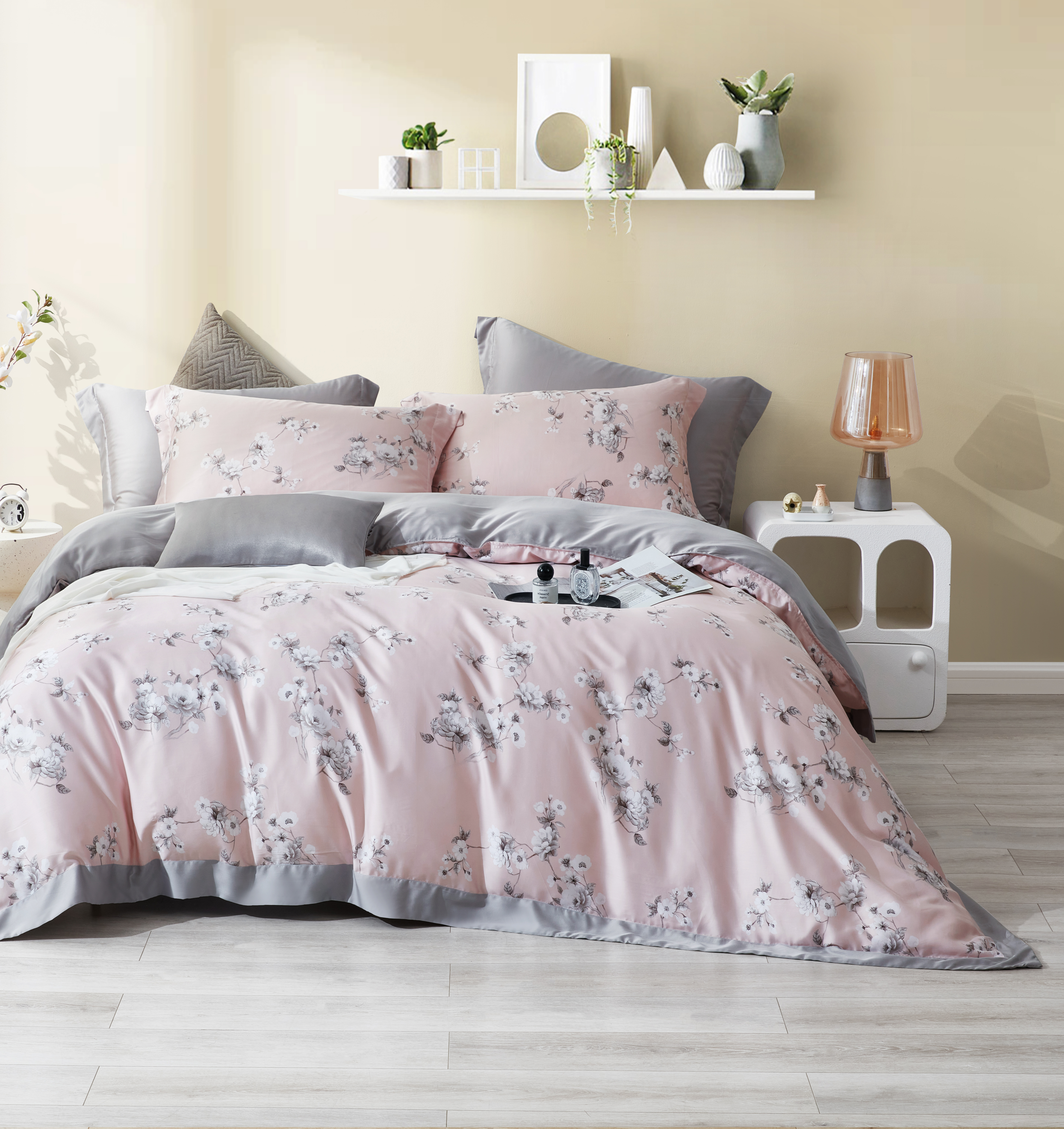 100%60支凡芮思【冷煙幽香】雙色翅膀款【兩用被+床包】