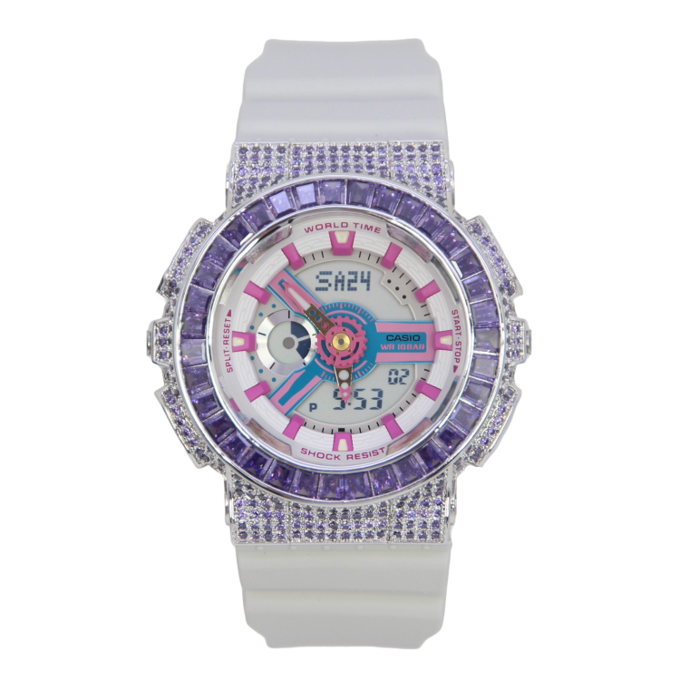 銀色 改裝手錶 BA-110NR-8A - 紫圈經典