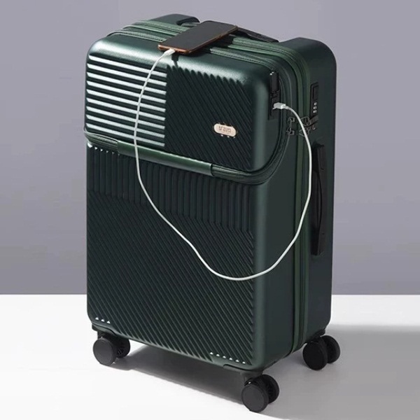 [Preface] 26-inch luggage multifunctional tie box password box-dark green