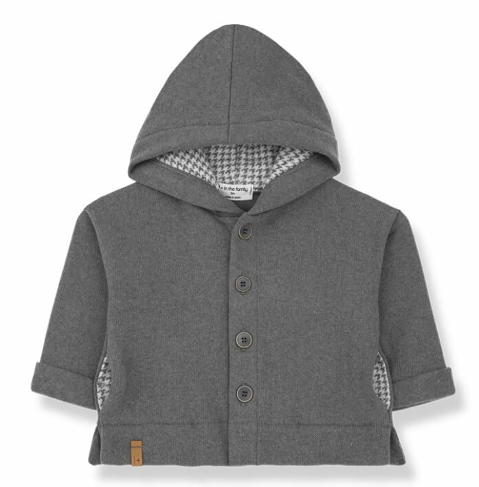 1+ in the family 千鳥格內裡連帽外套 GILBERT grey