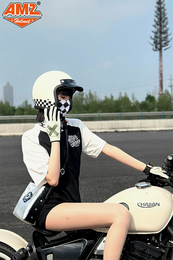 AMZ V-2 白色 綠X紋 布手套 復古 風格